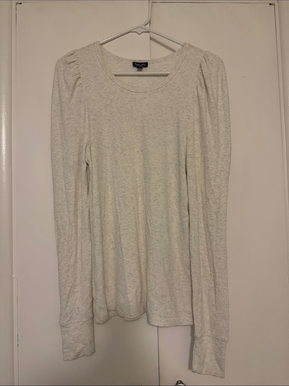 Splendid Ivory Heather Long Sleeve Scoop neck Top NWT